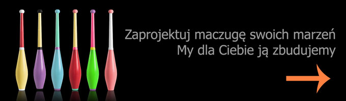 różnokolorowe maczugi z konfiguratora